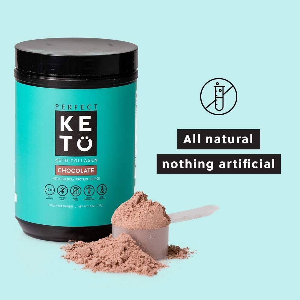 Perfect Keto Protein Powder: Keto Collagen (Chocolate) 344g 1 Piece