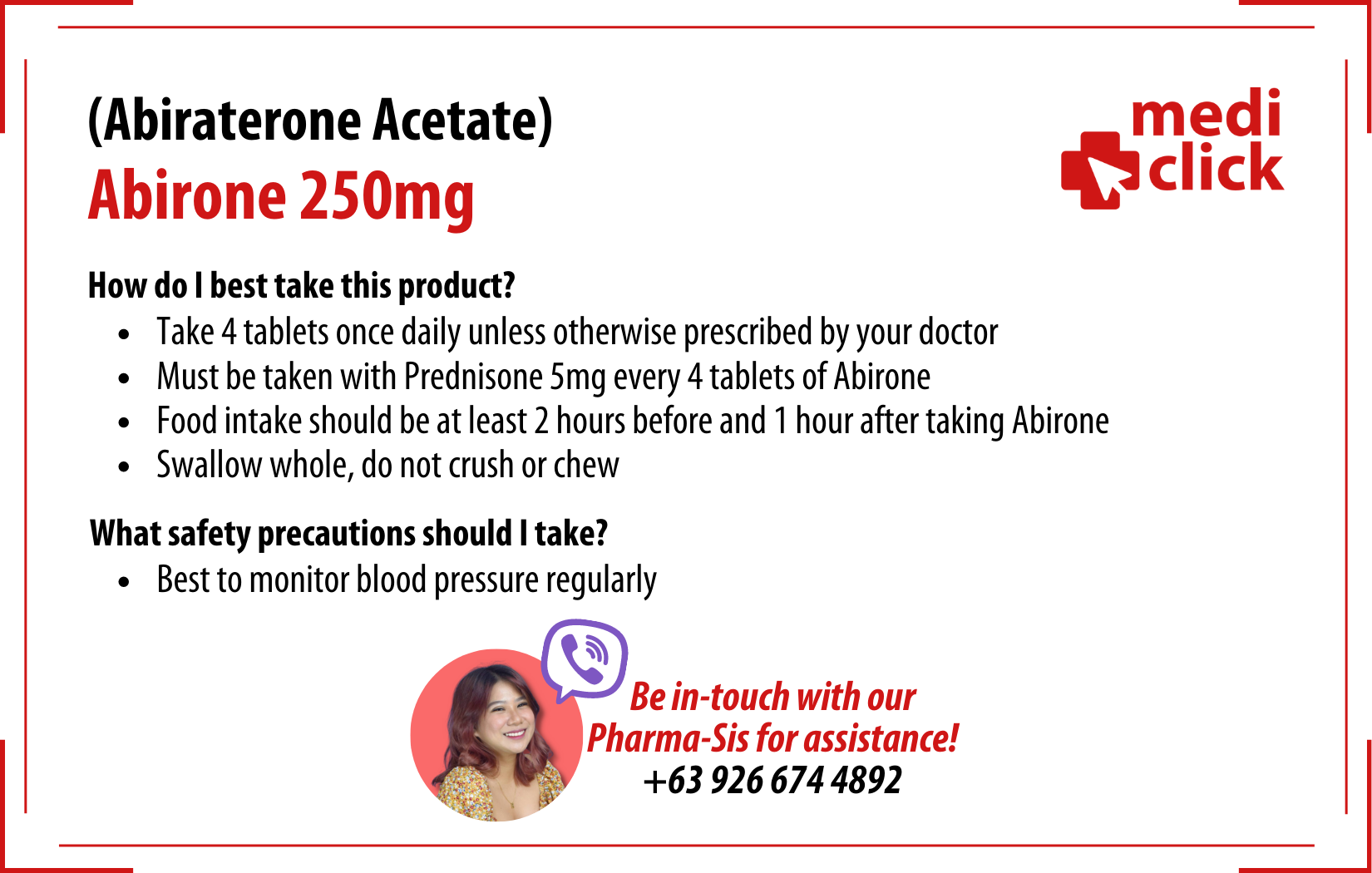 Abirone 250mg 120 Tablets