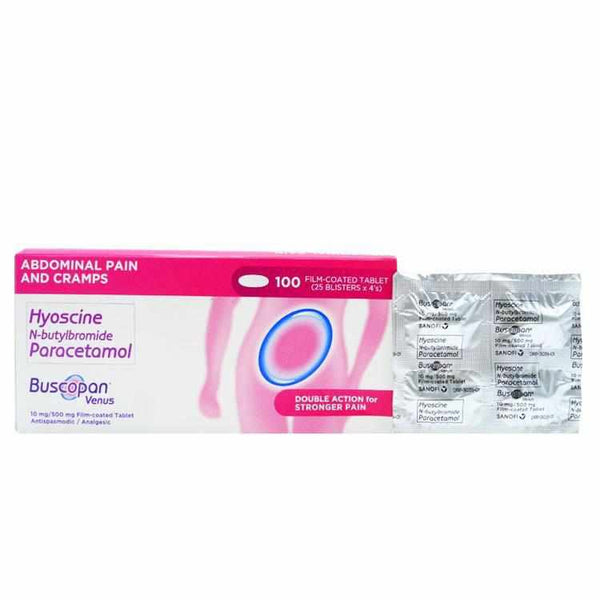 Buscopan Venus 10mg/500mg tablet 4's-Gastro Care-Sanofi Aventis-Mediclick PH