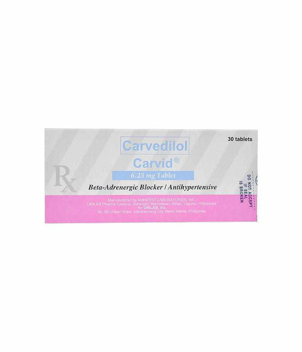 Carvid 6.25 mg tablet 10's-BP Care-UniLab-Mediclick PH