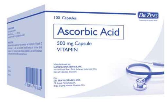 Dr Zen's Ascorbic Acid (Vitamin C) 500mg 10 Capsules