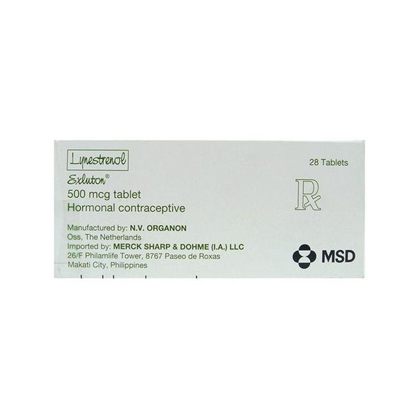 Exluton Tablet 0.5mg 28's-Contraceptive Care-Merck Sharp & Dohme/Zuellig-Mediclick PH