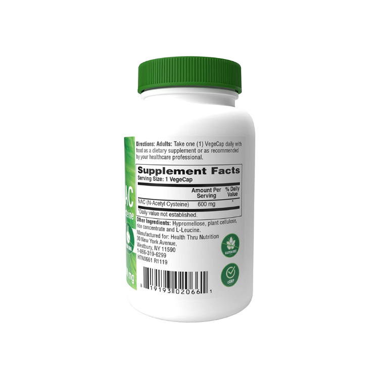 Health Thru Nutrition N-Acetyl Cysteine 600mg 60 Vegecaps