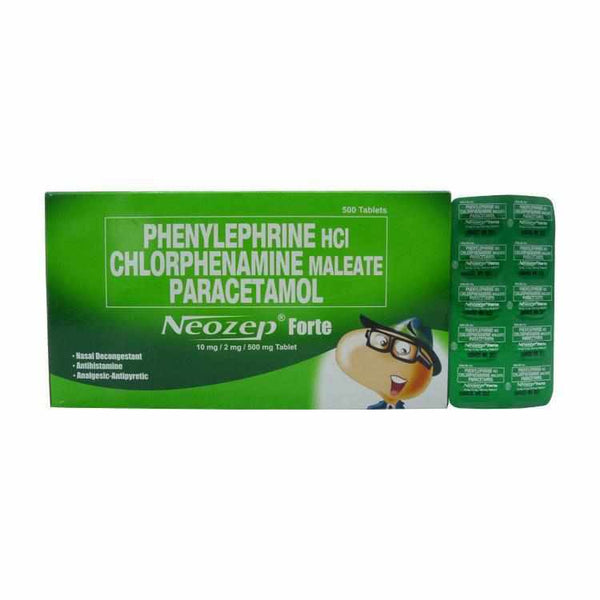 Neozep forte 10mg/2mg/500mg tablet 10's-Cough & Colds-UniLab-Mediclick PH