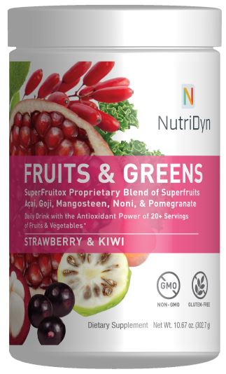 Nutridyn  Fruits & Greens (Strawberry & Kiwi Flavor) 1 Bottle