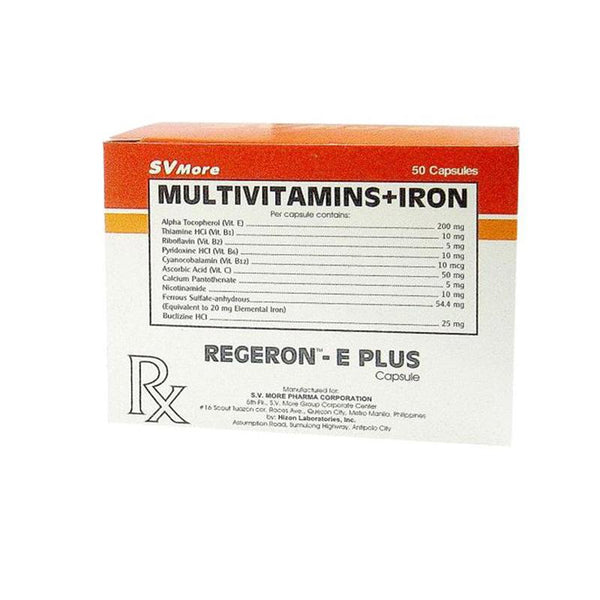 Regeron E Plus Capsule 10's-Multivitamins / Supplements-S V More-Mediclick PH