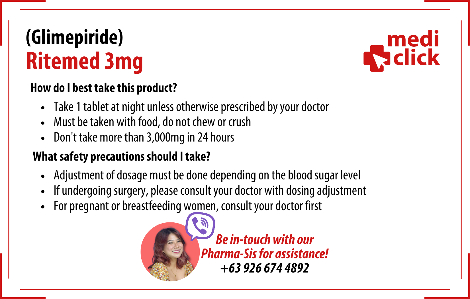 Ritemed Glimepiride 1 Tablet