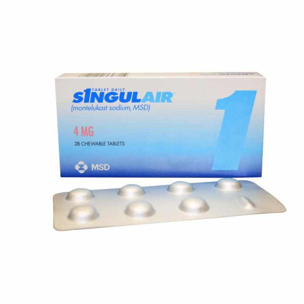 Singulair Chewable Tablet 4mg 14's-Asthma Care-Merck Sharp & Dohme/Zuellig-Mediclick PH