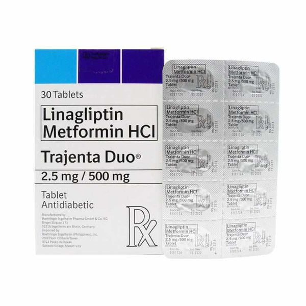 Trajenta duo 2.5/500mg tab 2.5mg/500mg tablet 10's-Diabetes Care-Boehringer Ingelheim-Mediclick PH