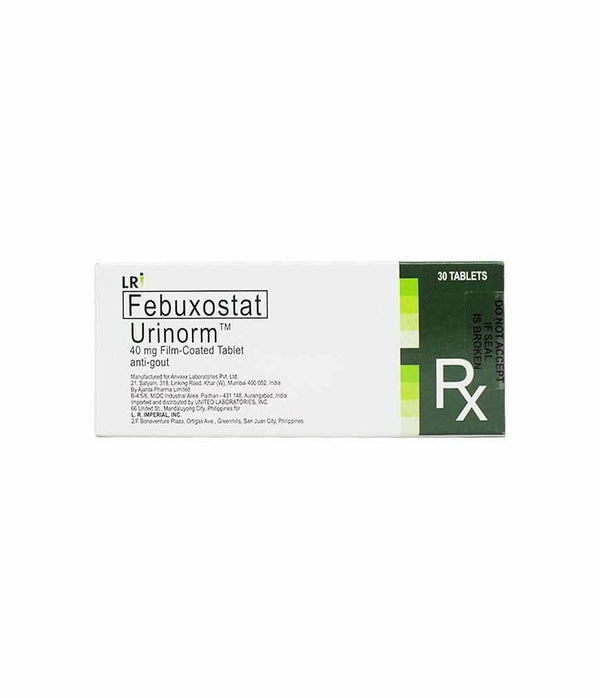 Urinorm 40 mg tablet 10's-Gout Care-UniLab-Mediclick PH