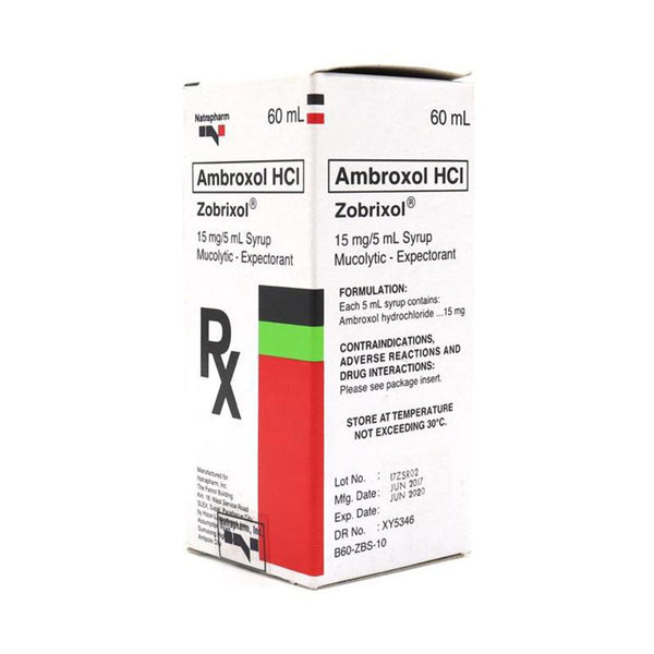 Zobrixol Syrup 15mg 60ml-Cough & Colds-Natrapharm-Mediclick PH